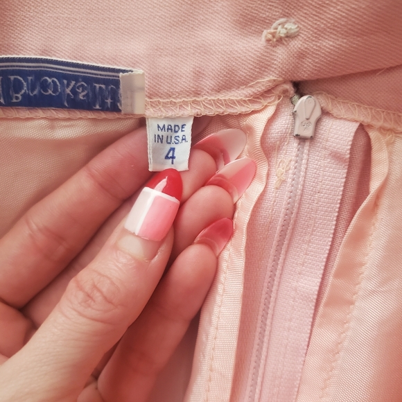 David Brooks Ltd Full Pink Skirt Wool Pleated - Picture 5 of 6